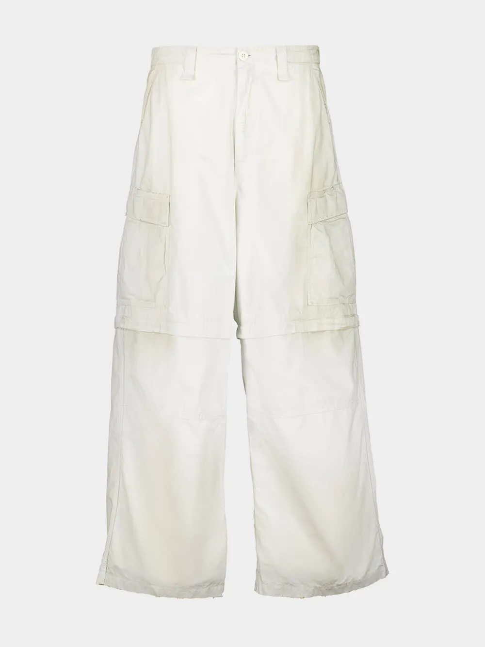 Dirty White Large Cargo Pants sold by Fashion Clinic