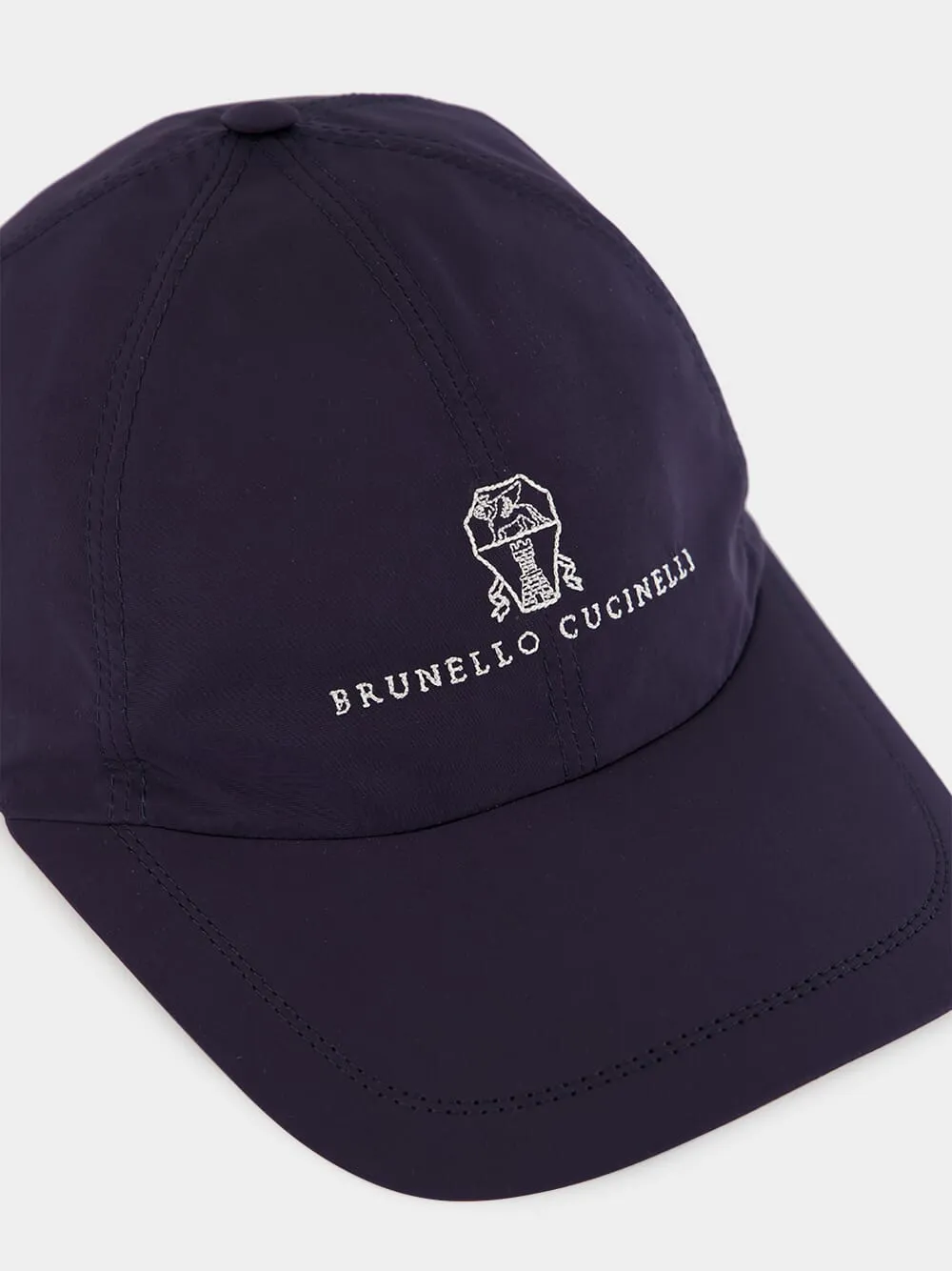 Navy Microfiber Logo Baseball Cap sold by Fashion Clinic product image thumbnail 3
