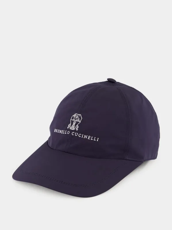 Navy Microfiber Logo Baseball Cap sold by Fashion Clinic