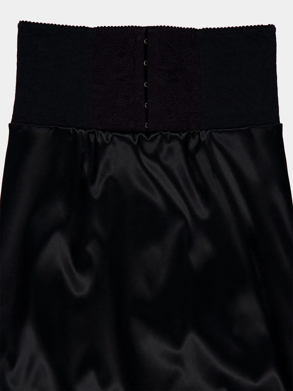 Black Satin Corset-Belt Midi Skirt sold by Fashion Clinic product image thumbnail 5
