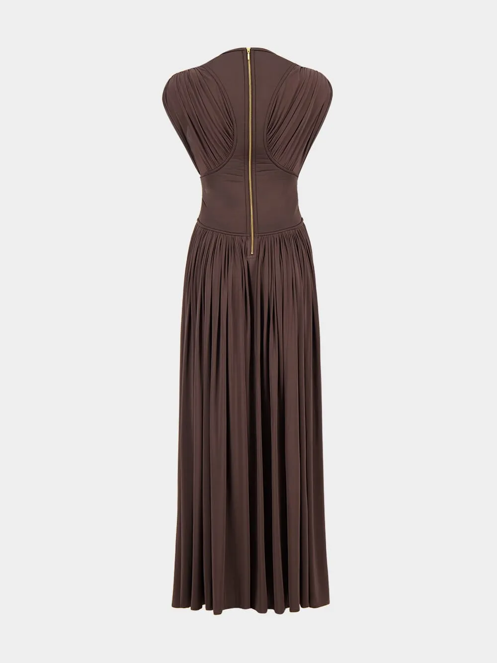 Chocolate Brown Illuminate Column Dress sold by Fashion Clinic product image thumbnail 4
