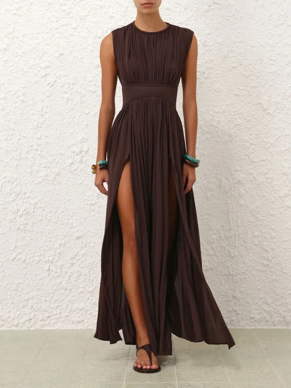 Chocolate Brown Illuminate Column Dress sold by Fashion Clinic
