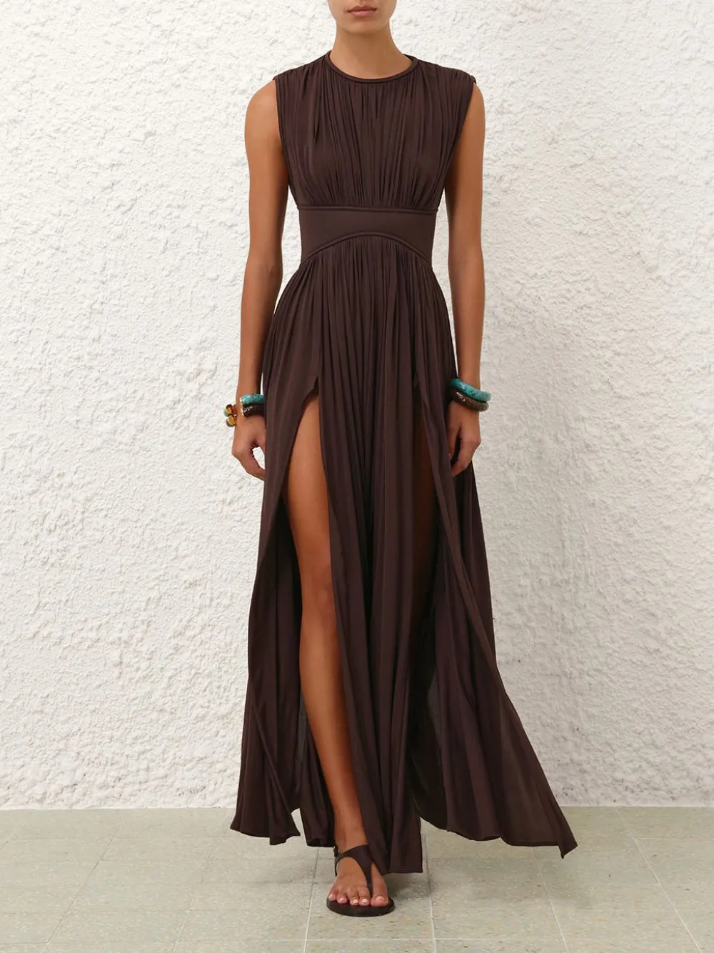 Chocolate Brown Illuminate Column Dress sold by Fashion Clinic
