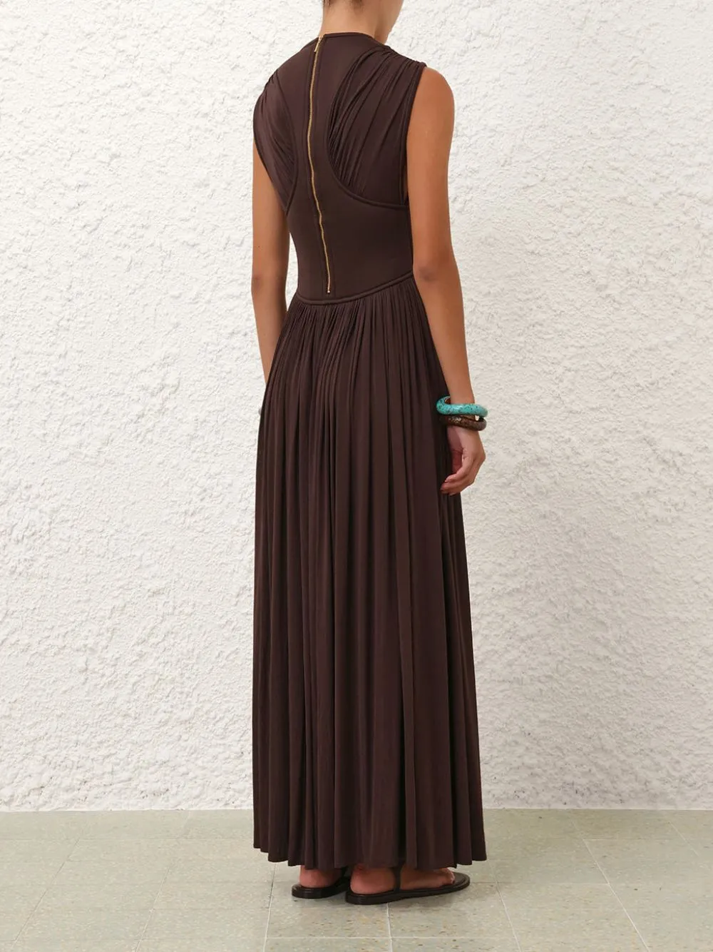 Chocolate Brown Illuminate Column Dress sold by Fashion Clinic product image thumbnail 3