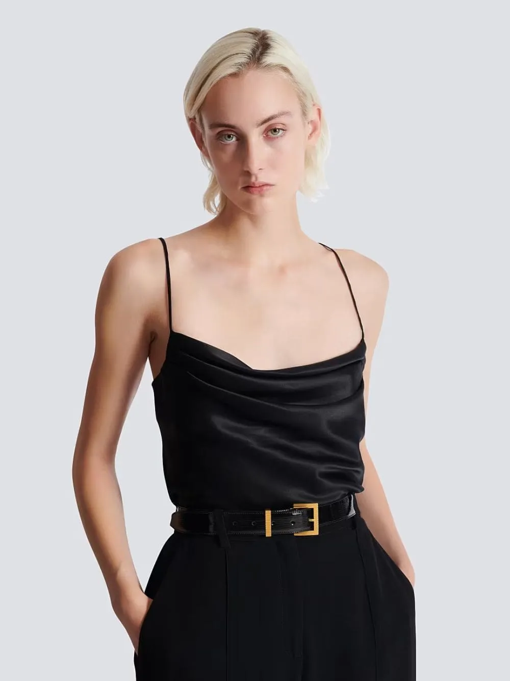 Black Striped Patent Leather Perfume Belt sold by Fashion Clinic product image thumbnail 2
