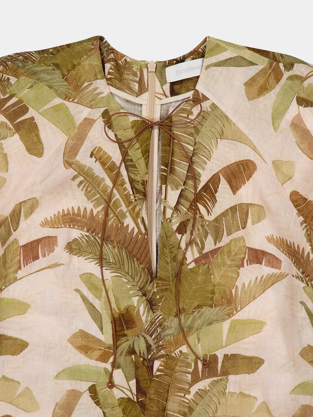 Green Palm Ascension Linen Midi Dress sold by Fashion Clinic product image thumbnail 5