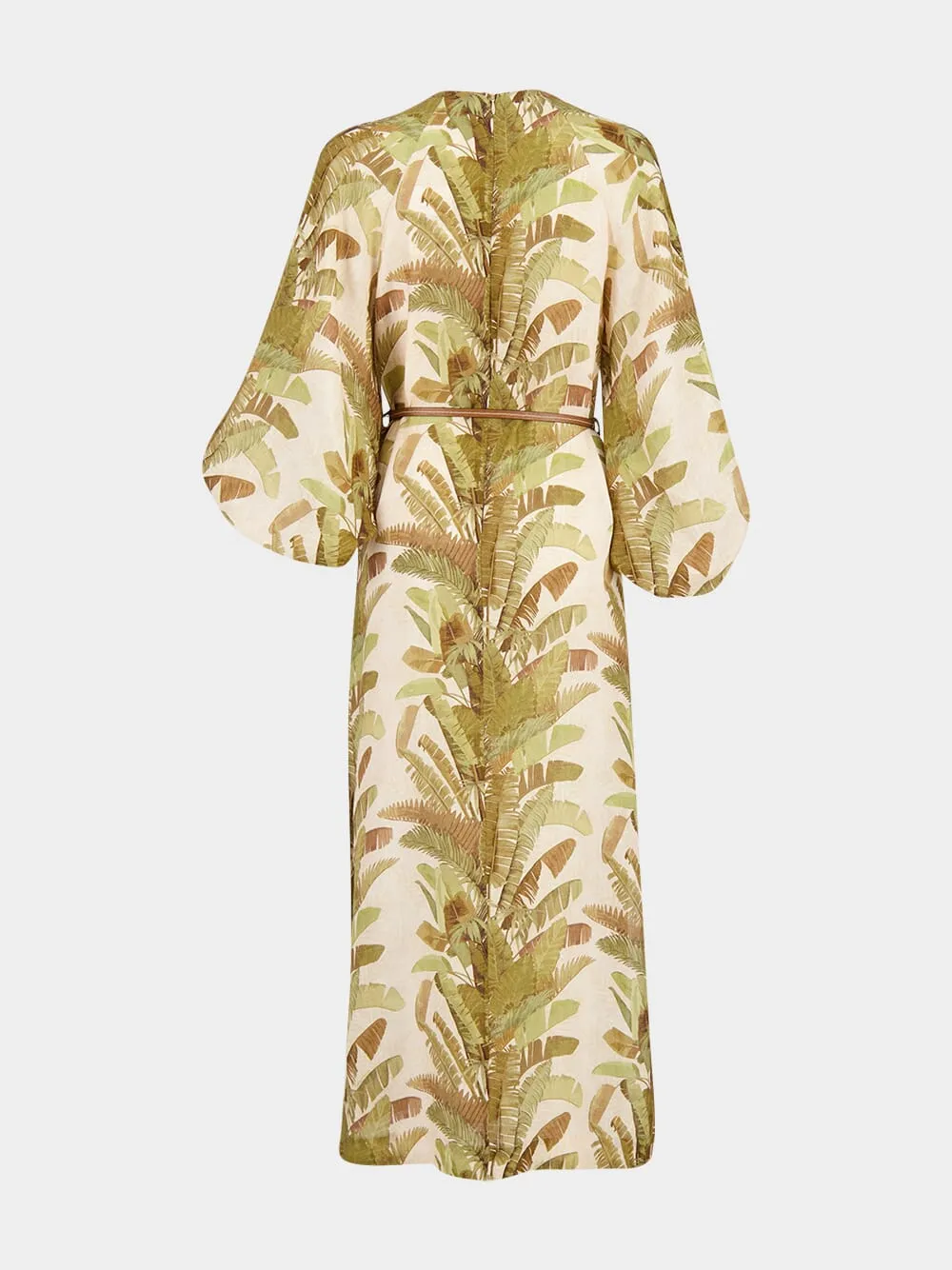 Green Palm Ascension Linen Midi Dress sold by Fashion Clinic product image thumbnail 3