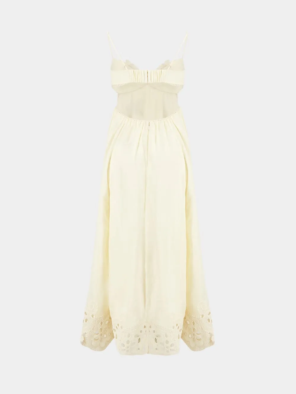 Cream Coco Embroidered Ramie Maxi Dress sold by Fashion Clinic product image thumbnail 3