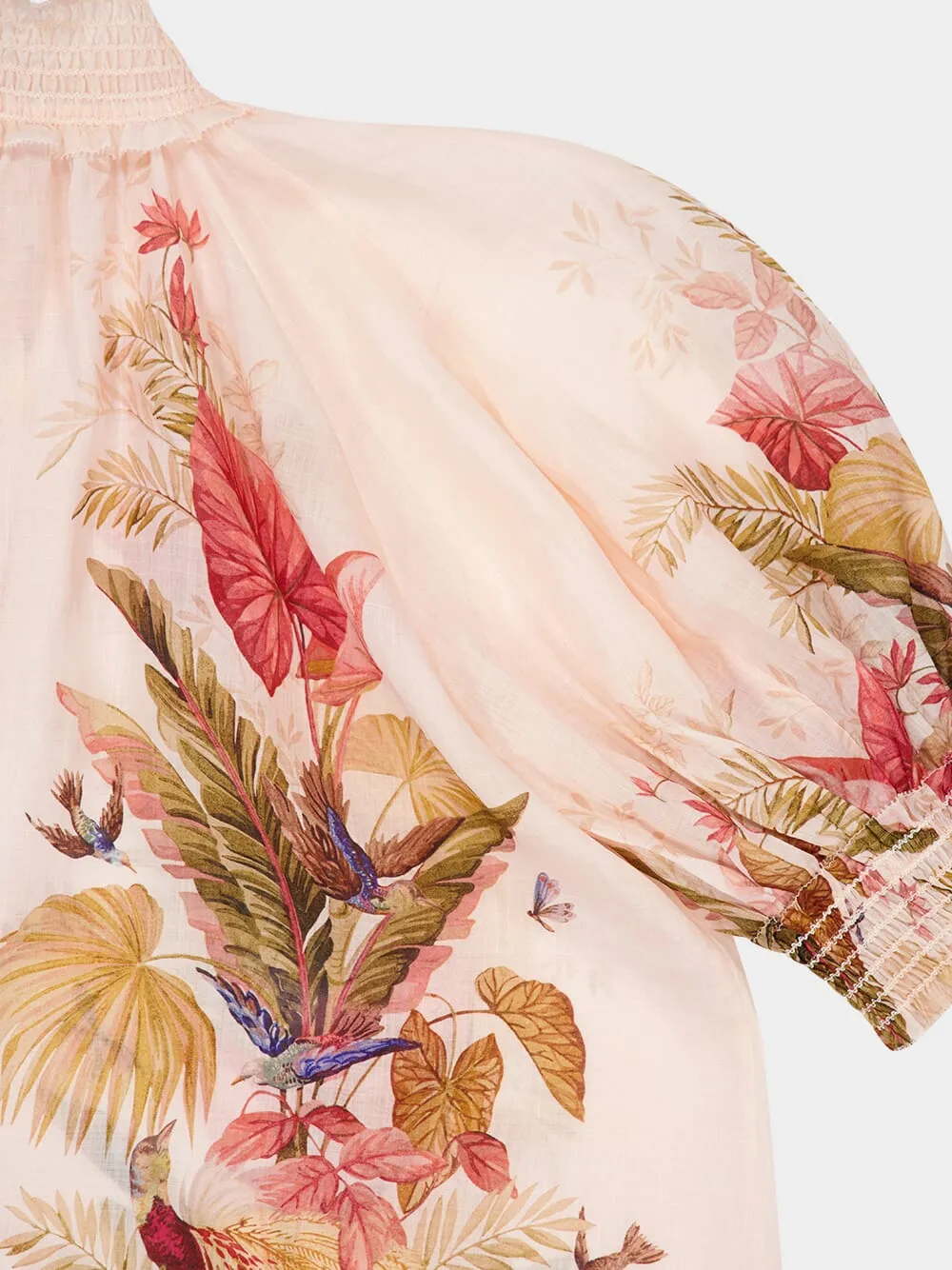 Cream Palm Floral Ascension Billow Blouse sold by Fashion Clinic product image thumbnail 4