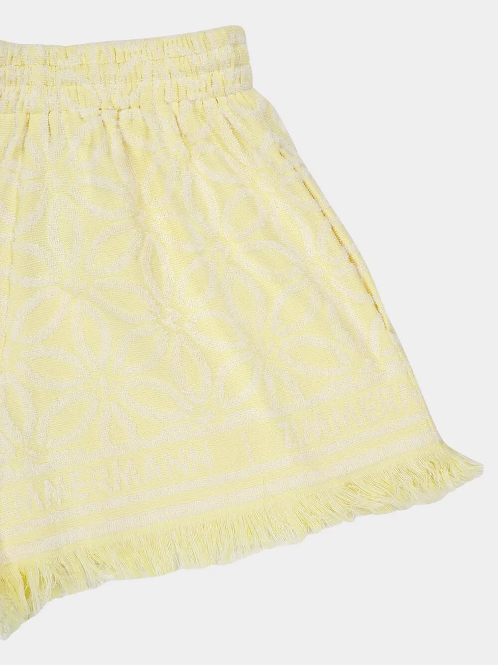 Yellow Cream Coco Towelling Shorts sold by Fashion Clinic product image thumbnail 4