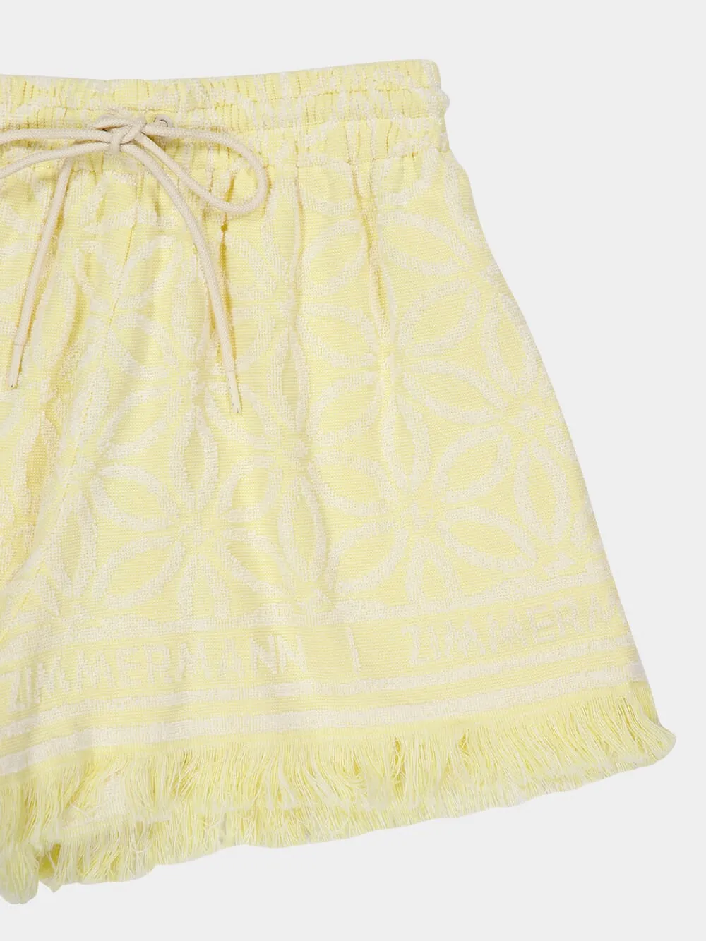 Yellow Cream Coco Towelling Shorts sold by Fashion Clinic product image thumbnail 3