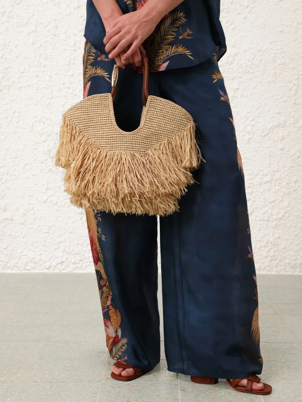Natural Goldentime Small Raffia Fringe Tote sold by Fashion Clinic product image thumbnail 2