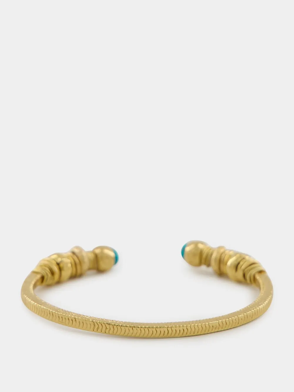Gold and Turquoise Sari Open Bangle sold by Fashion Clinic product image thumbnail 2