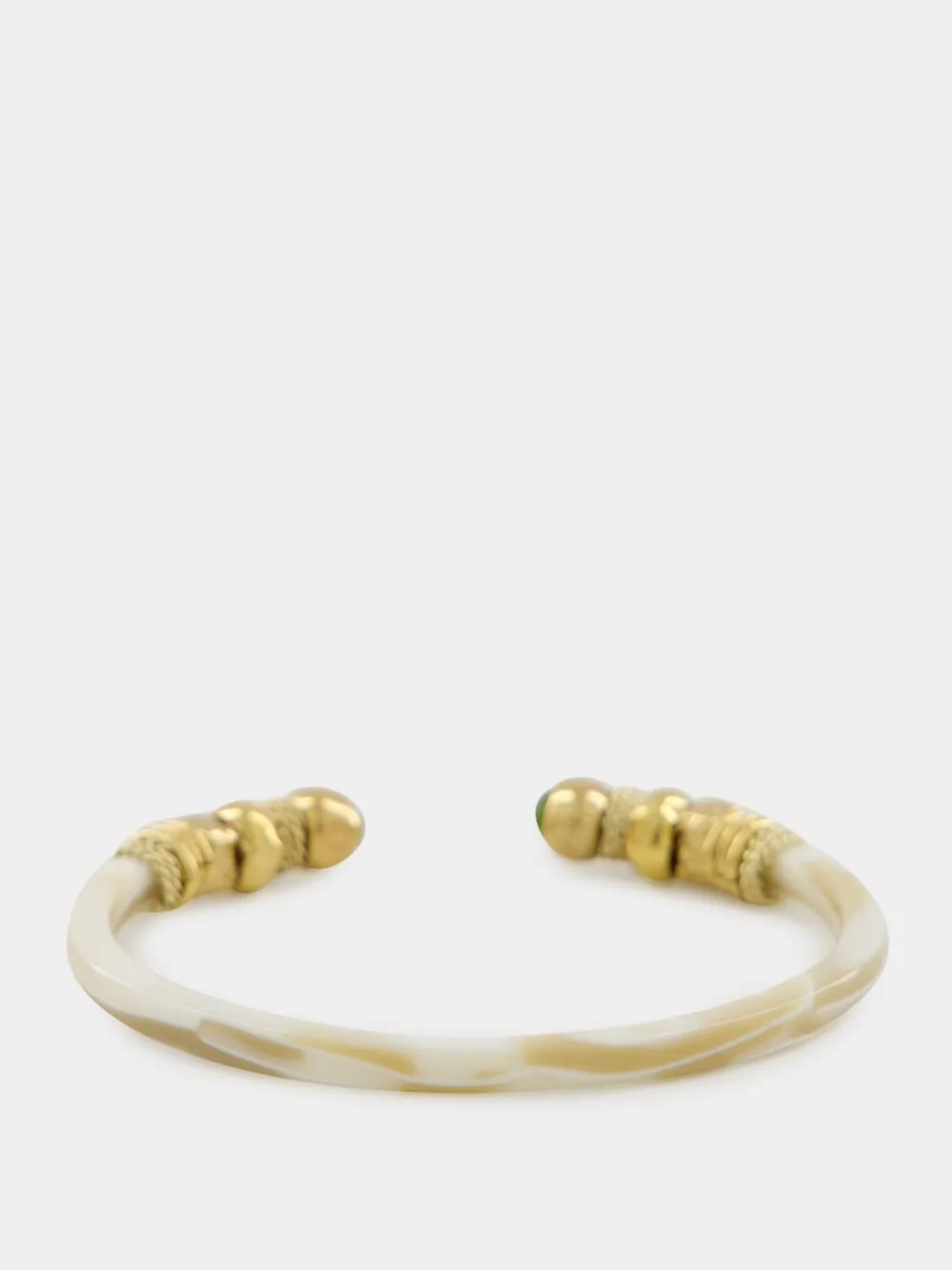 Gold and White Sari Open Bangle sold by Fashion Clinic product image thumbnail 2