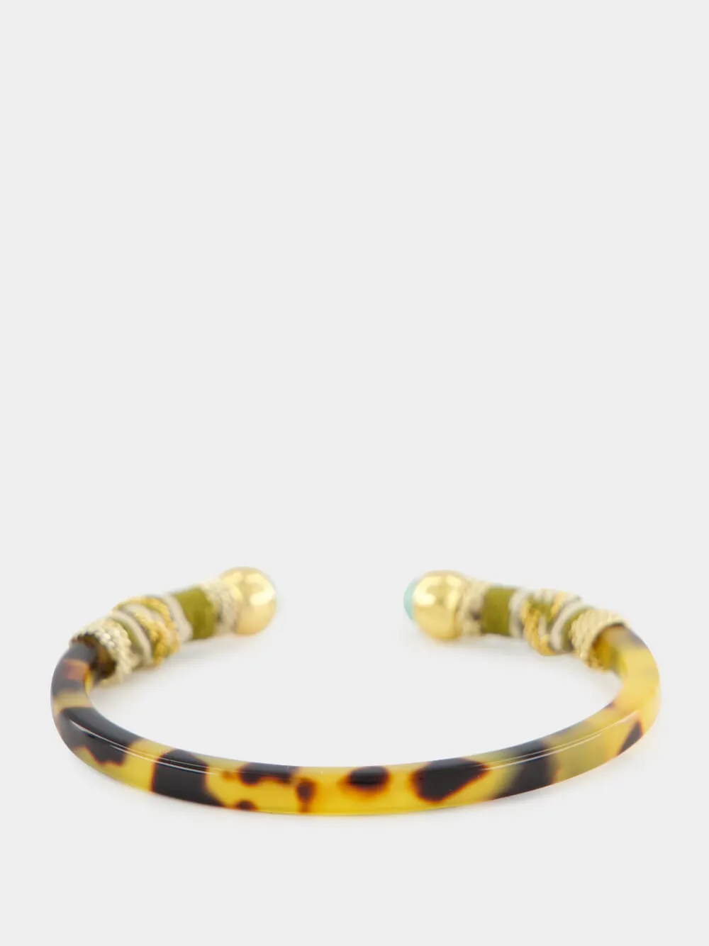 Tortoise and Blue Sari Open Bangle sold by Fashion Clinic product image thumbnail 2