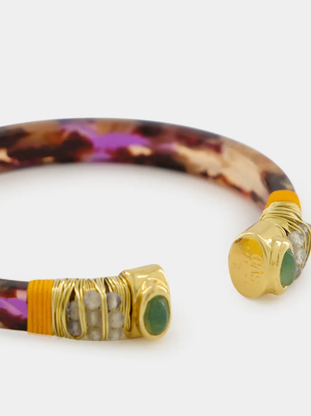 Orange Multicoloured Sarina Open Bangle sold by Fashion Clinic product image thumbnail 3