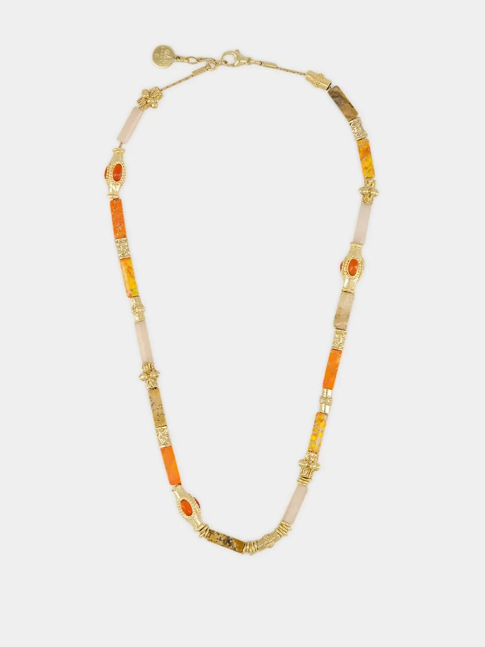 Orange and Gold Kali Necklace sold by Fashion Clinic