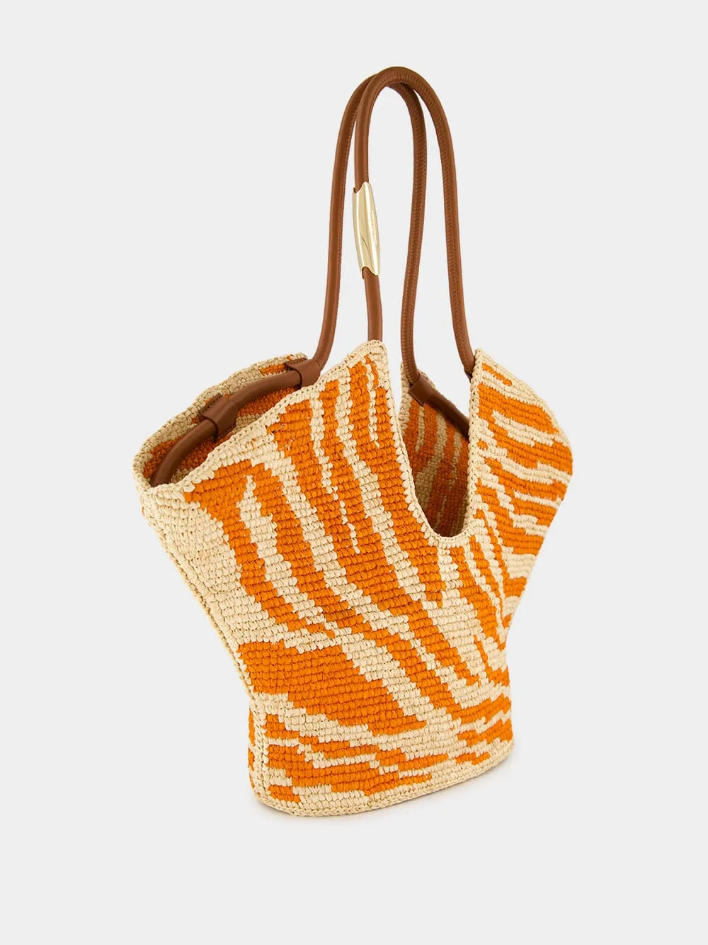Goldentime Orange Zebra Medium Tote sold by Fashion Clinic product image thumbnail 3