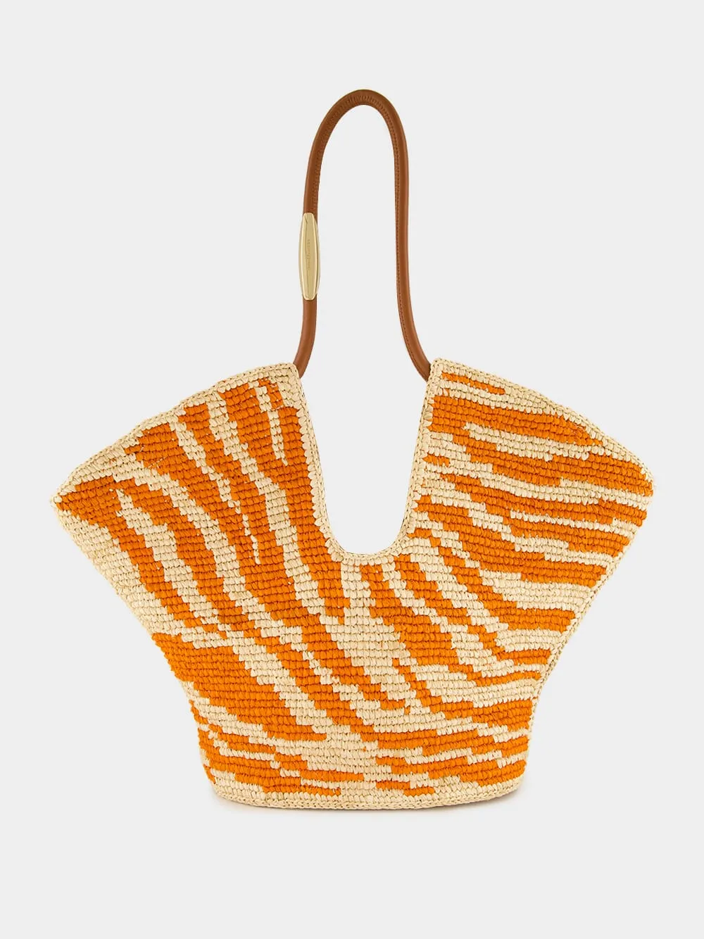 Goldentime Orange Zebra Medium Tote sold by Fashion Clinic