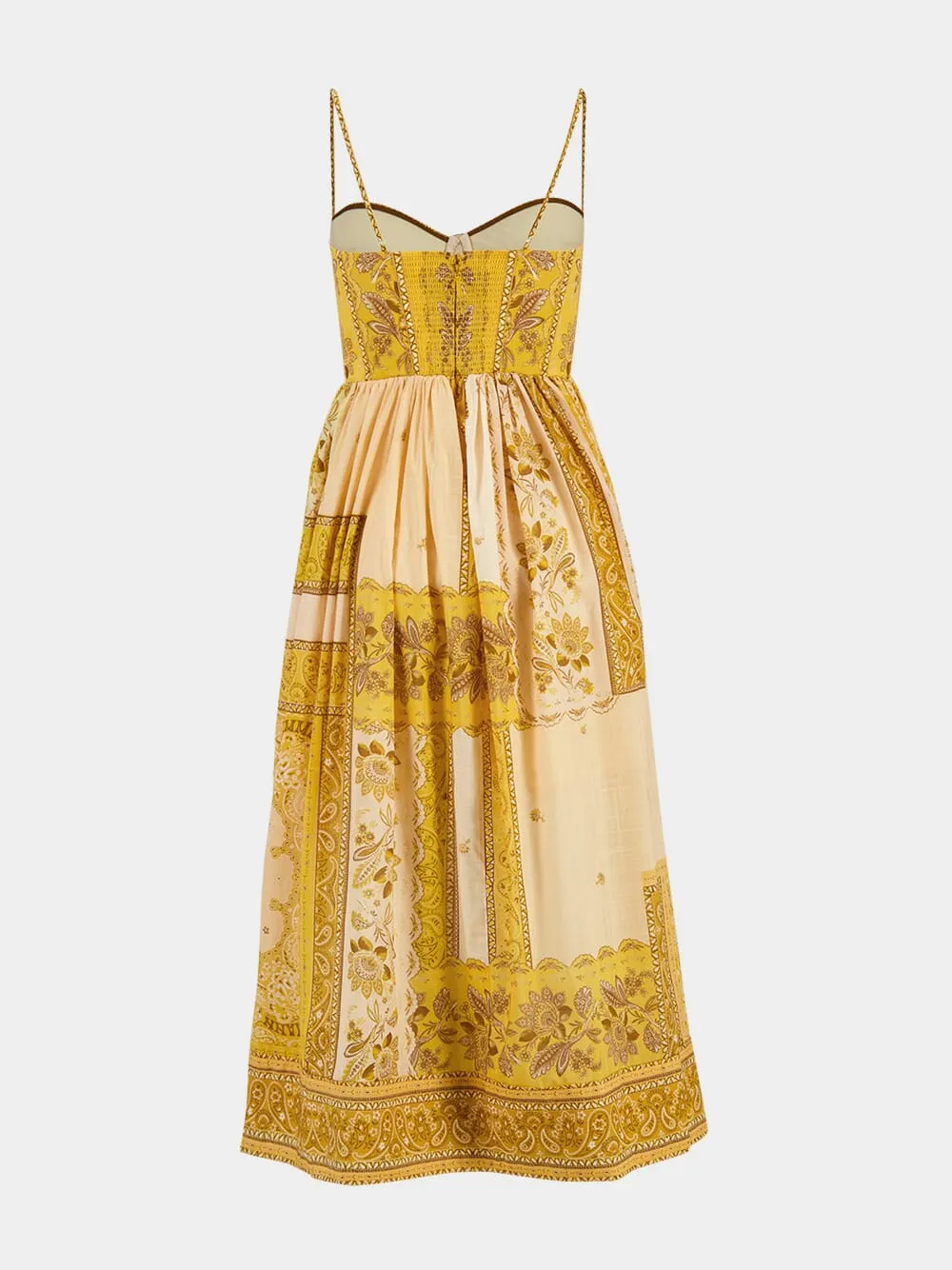 Mustard Bandana Lucky Corset Midi Dress sold by Fashion Clinic product image thumbnail 2