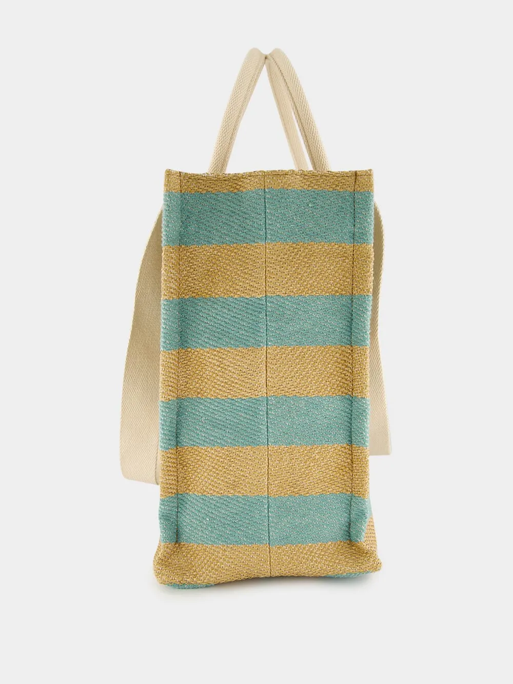 Large Basket Striped Tote Bag sold by Fashion Clinic product image thumbnail 4