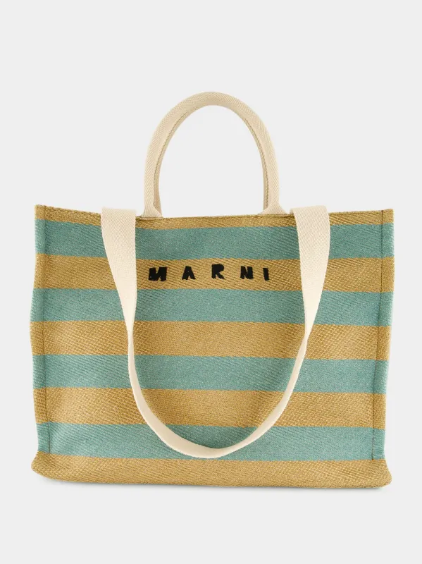 Large Basket Striped Tote Bag sold by Fashion Clinic