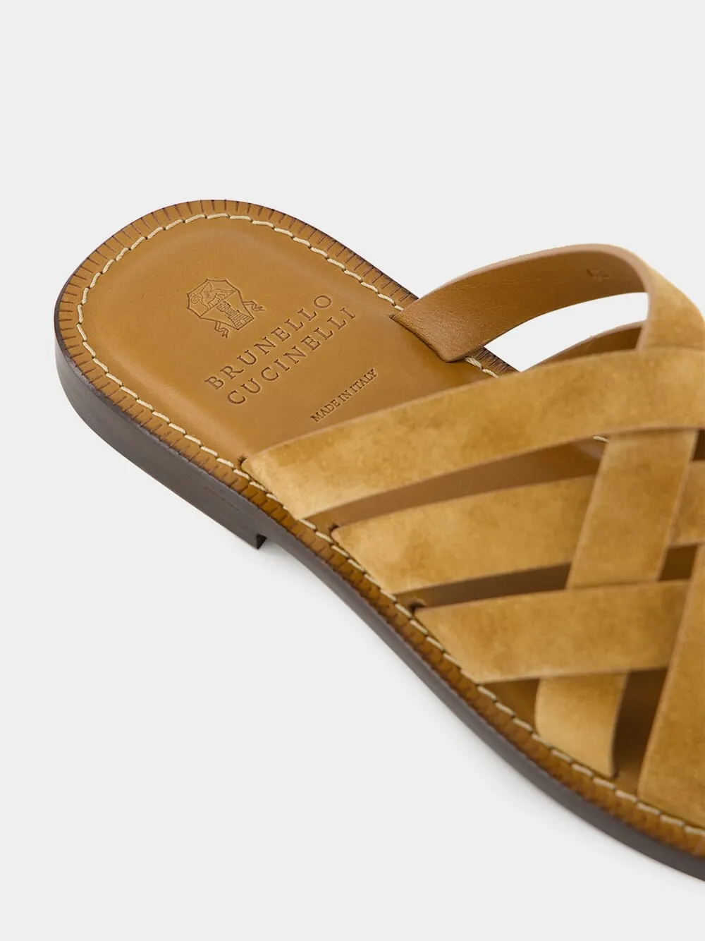 Light Brown Multi-Strap Suede Sandals sold by Fashion Clinic product image thumbnail 5