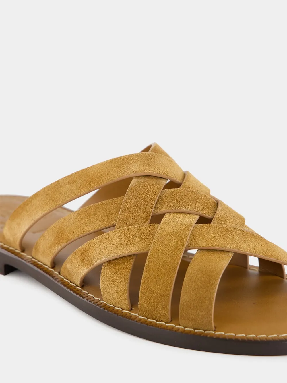 Light Brown Multi-Strap Suede Sandals sold by Fashion Clinic product image thumbnail 4