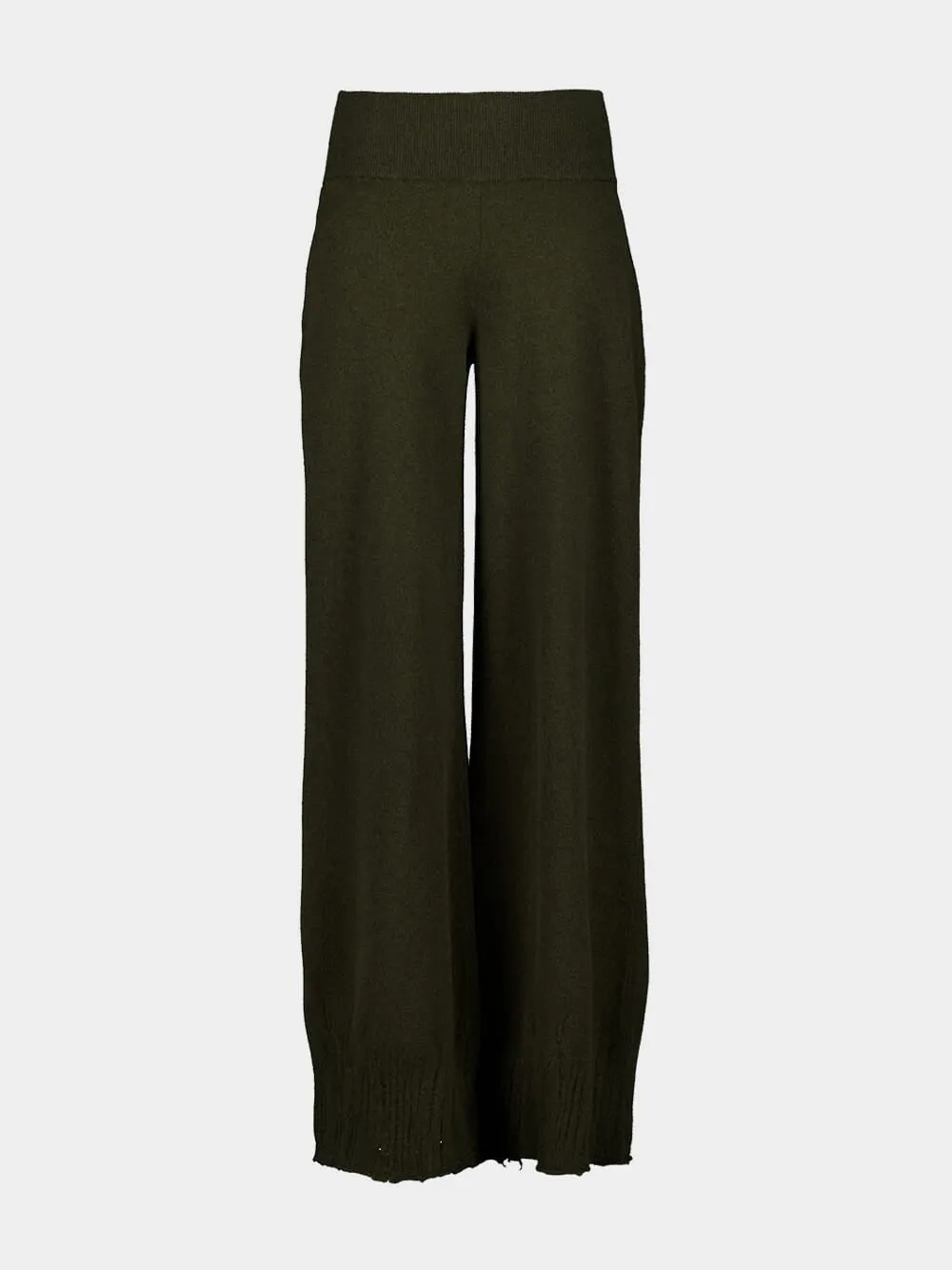 Olive Green Casual Fit Wool Blend Trousers sold by Fashion Clinic