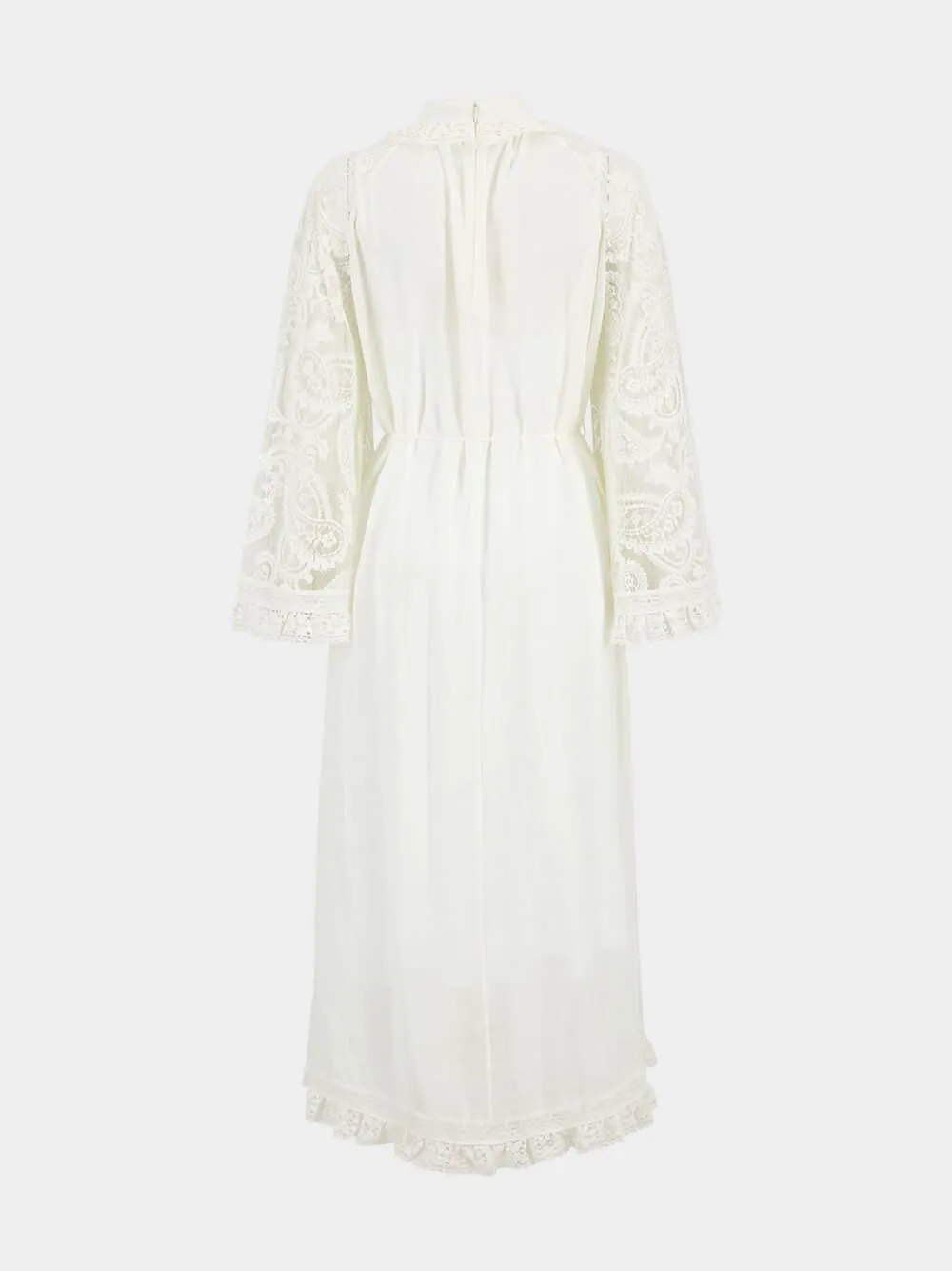 Cream Ascension Lace Yoke Midi Dress sold by Fashion Clinic product image thumbnail 3
