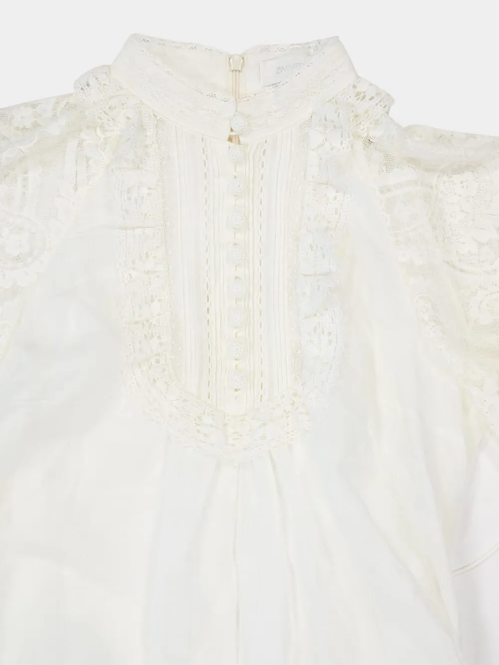 Cream Ascension Lace Yoke Midi Dress sold by Fashion Clinic product image thumbnail 5