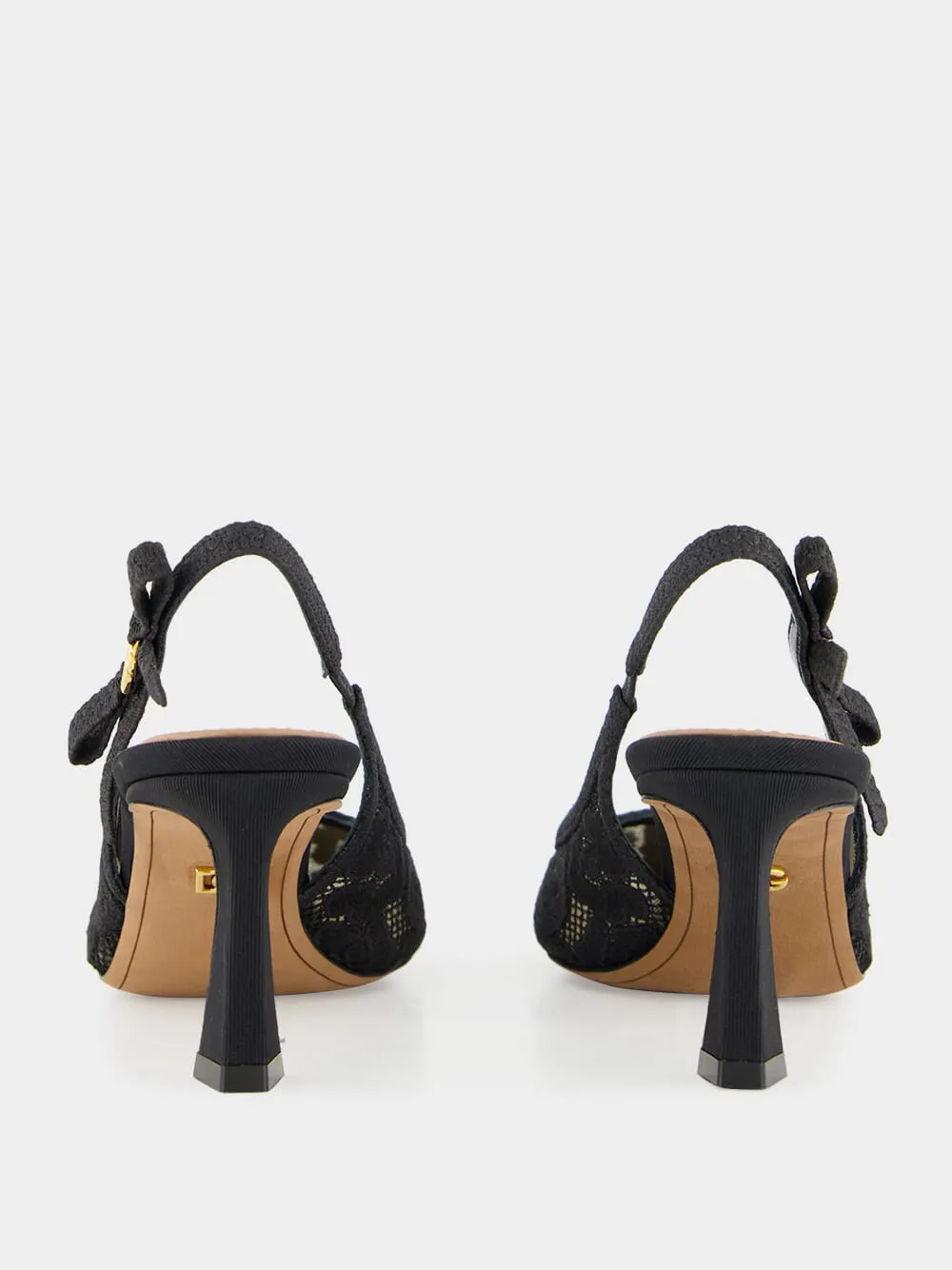 Black Lace Slingback Pumps sold by Fashion Clinic product image thumbnail 5