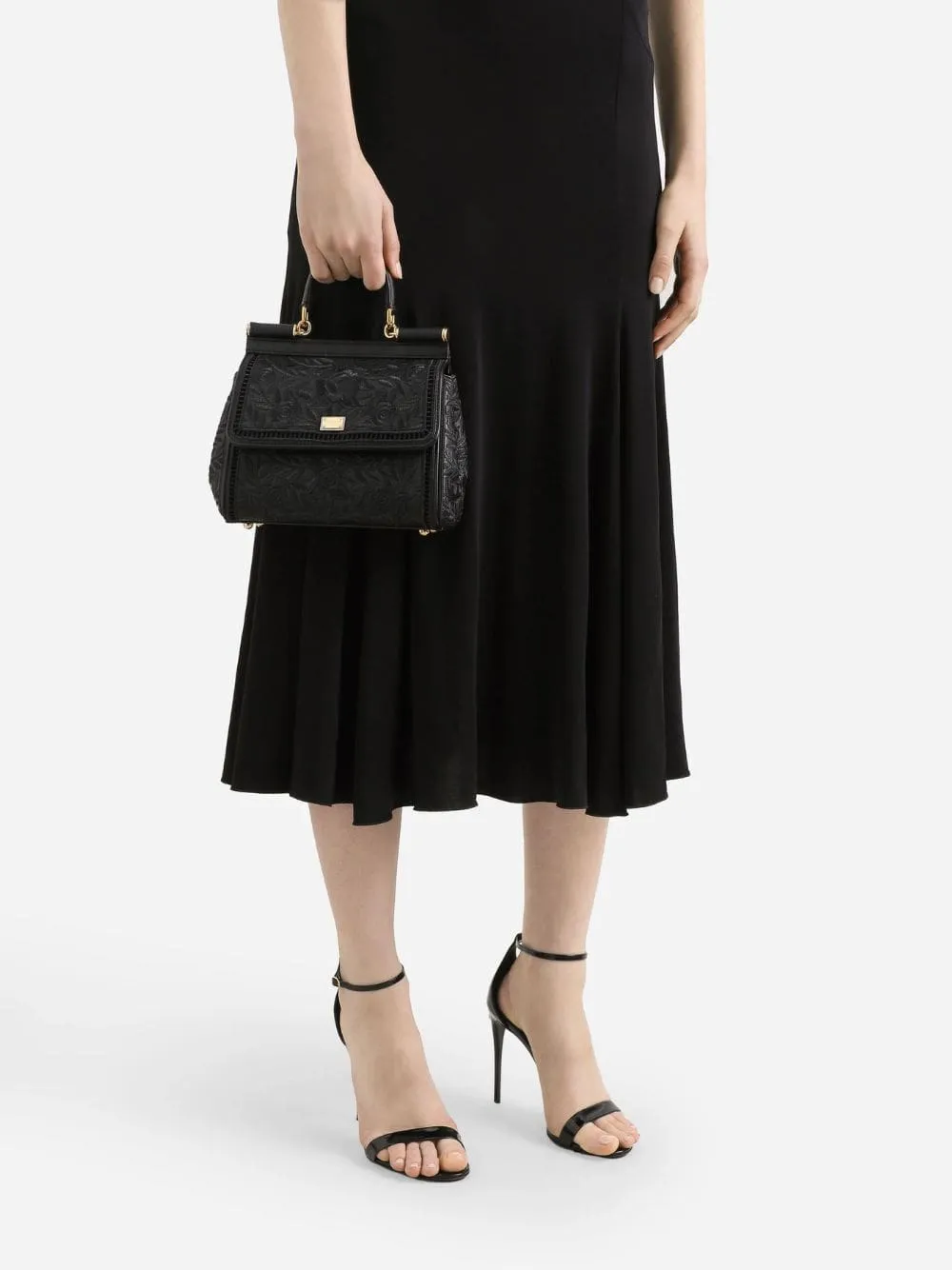 Black Medium Sicily Nappa Handbag sold by Fashion Clinic product image thumbnail 2