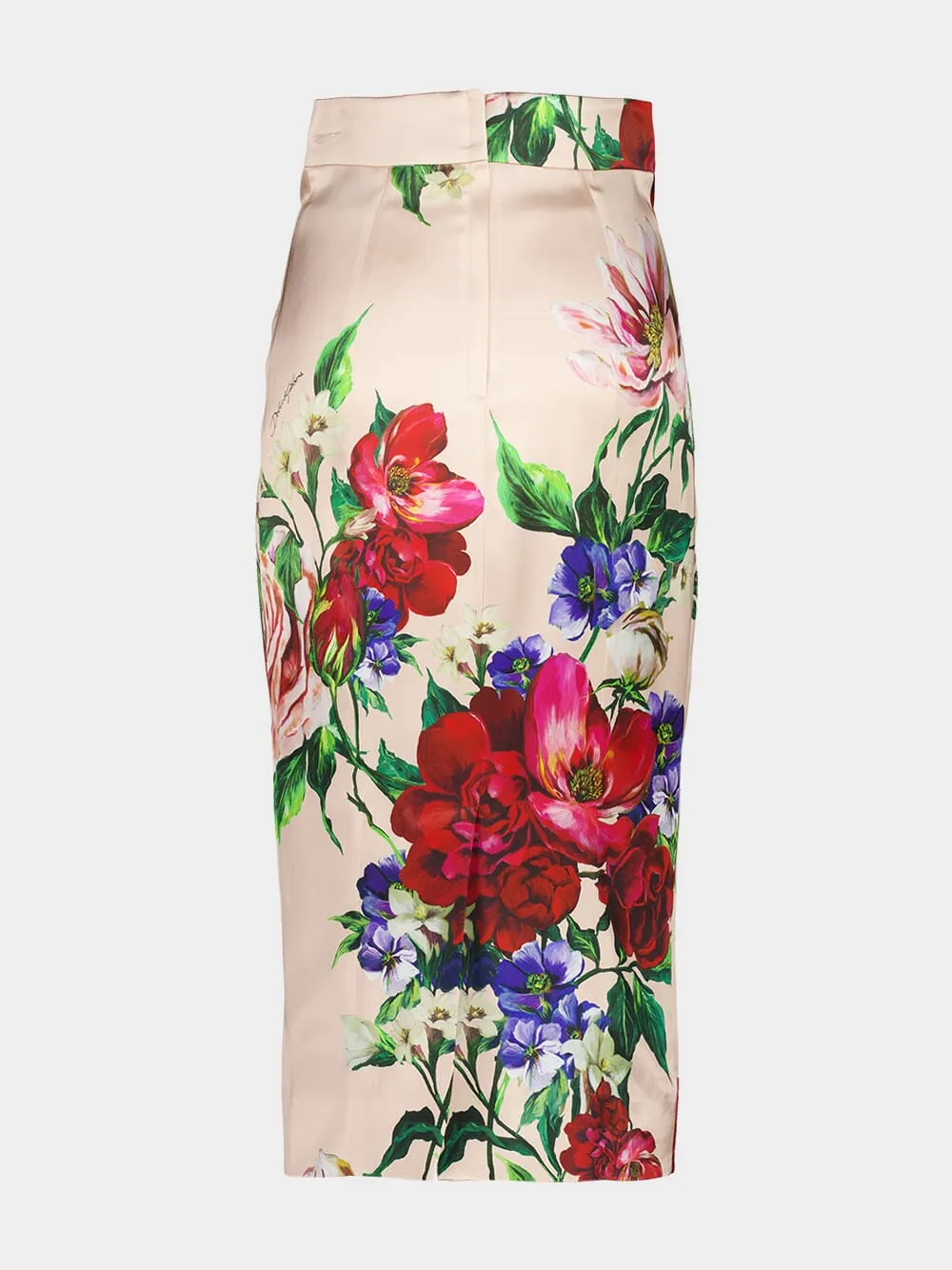 Pink Floral Viscose Midi Skirt sold by Fashion Clinic product image thumbnail 2