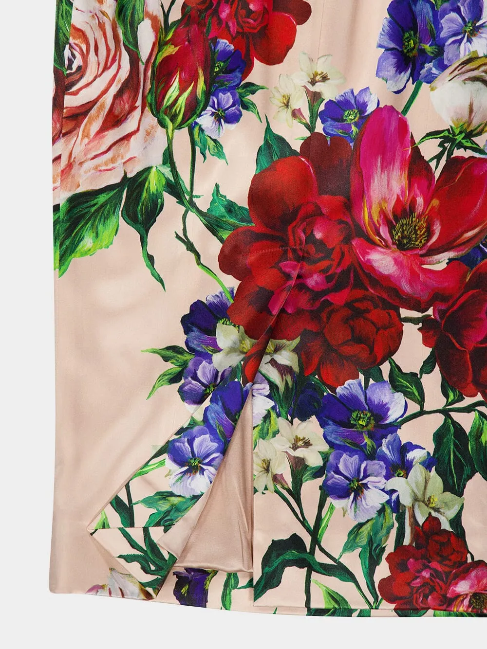 Pink Floral Viscose Midi Skirt sold by Fashion Clinic product image thumbnail 5