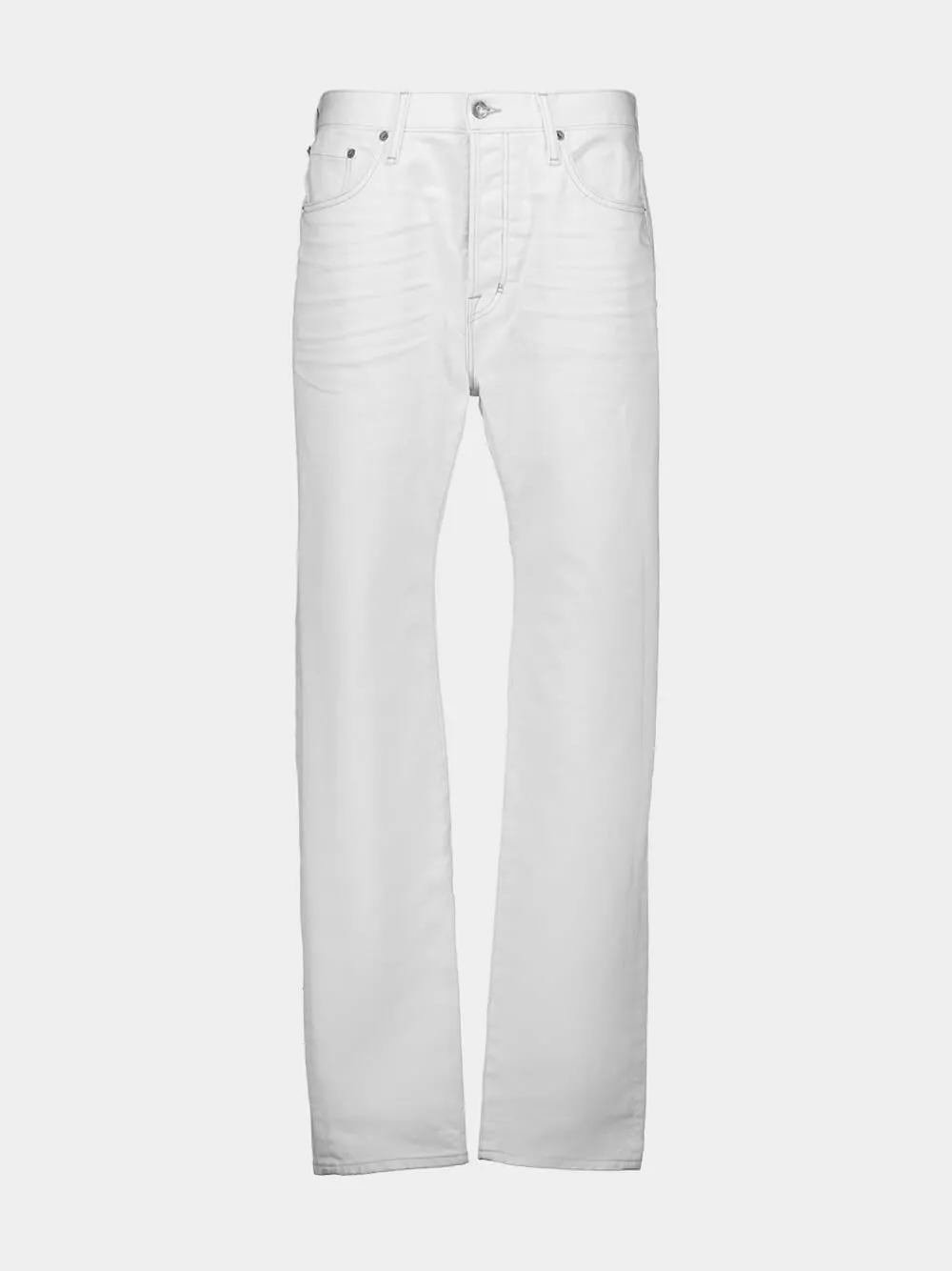 White Standard Fit Denim Jeans sold by Fashion Clinic