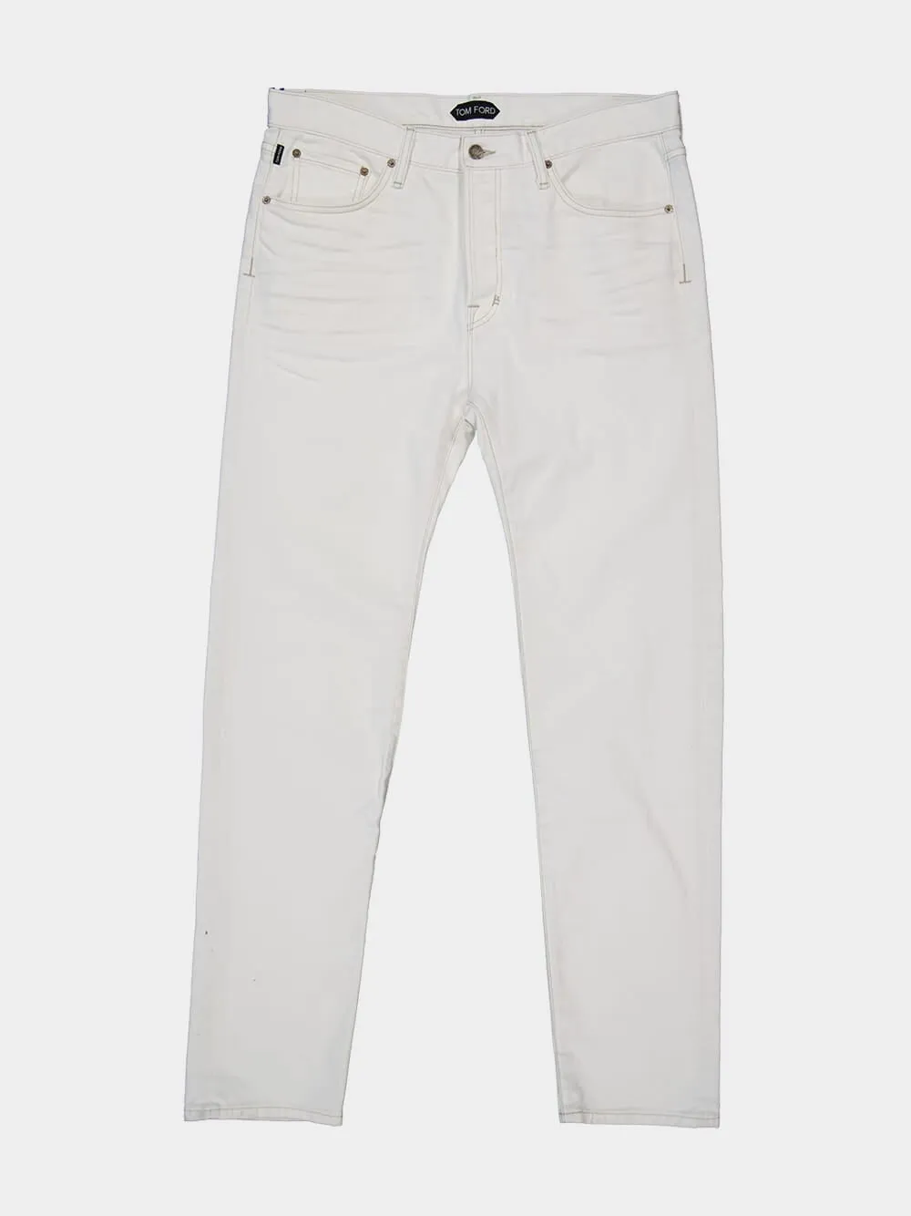 White Standard Fit Denim Jeans sold by Fashion Clinic product image thumbnail 3