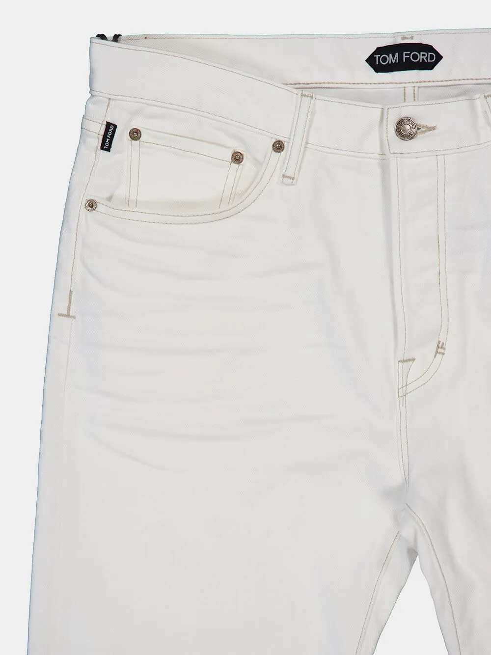 White Standard Fit Denim Jeans sold by Fashion Clinic product image thumbnail 4
