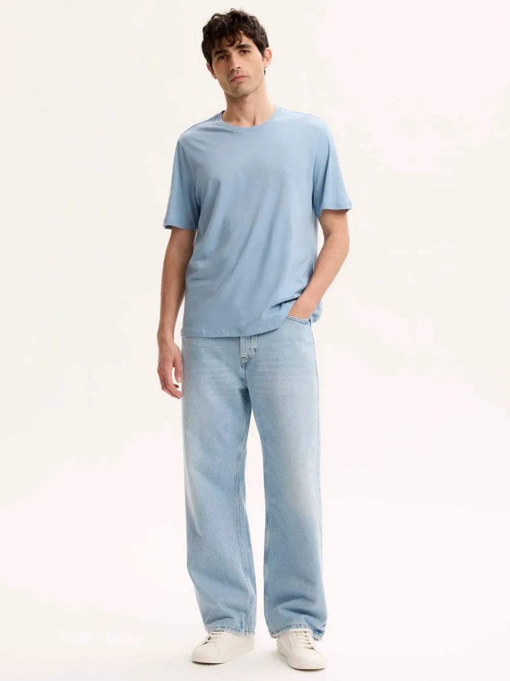 Ocean Blue Julien Organic Cotton T-Shirt sold by Fashion Clinic