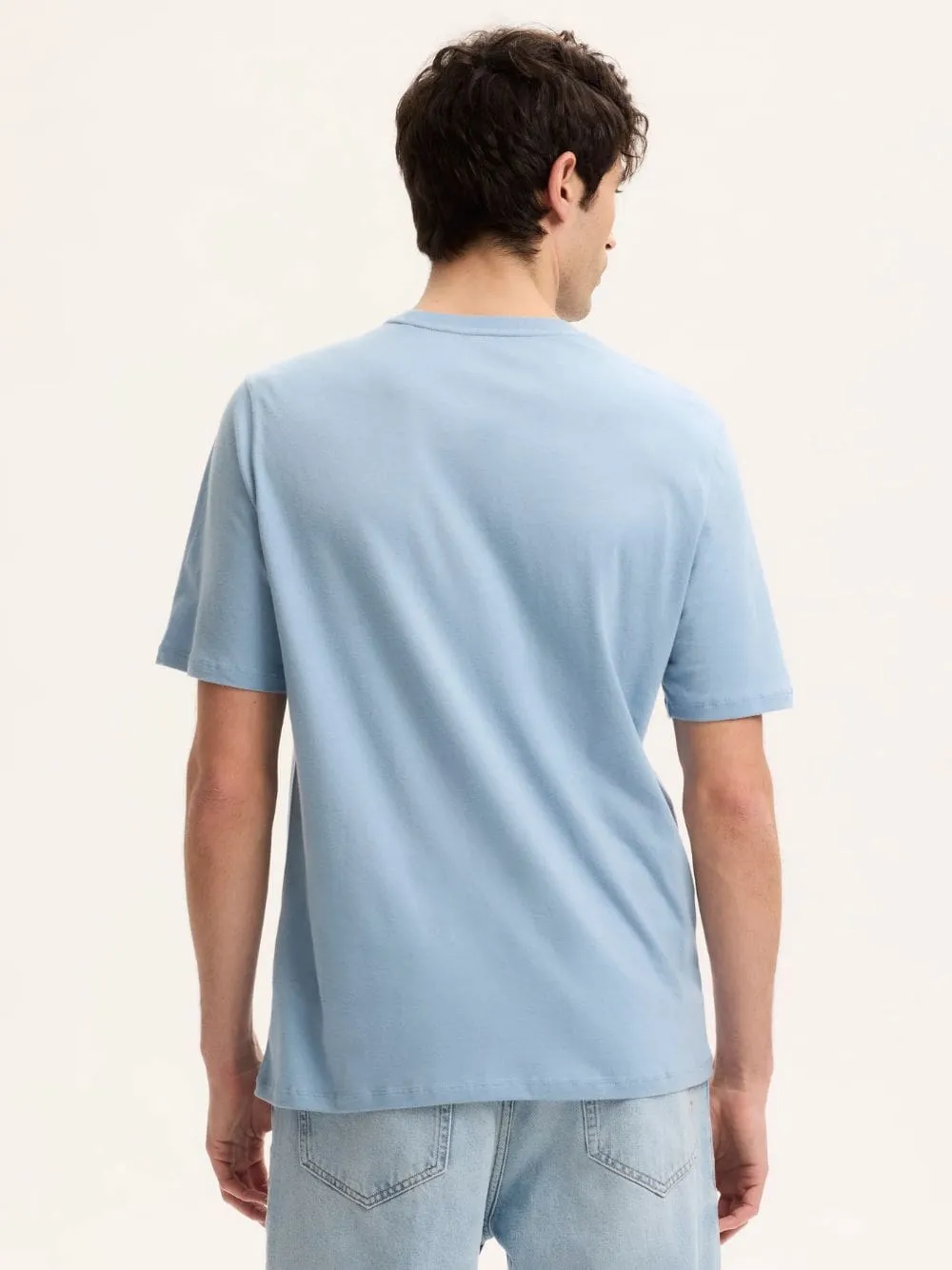 Ocean Blue Julien Organic Cotton T-Shirt sold by Fashion Clinic product image thumbnail 3