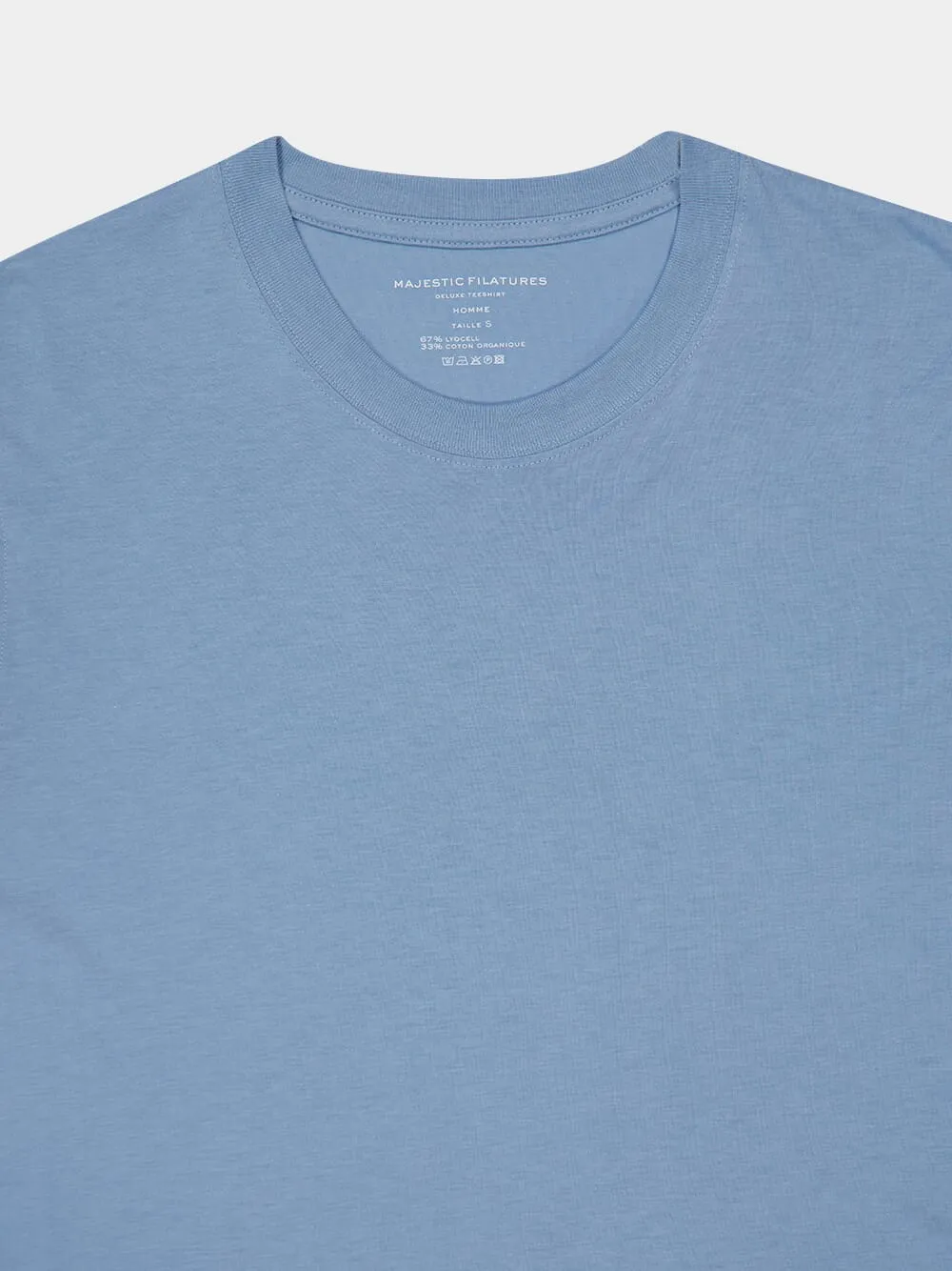 Ocean Blue Julien Organic Cotton T-Shirt sold by Fashion Clinic product image thumbnail 5