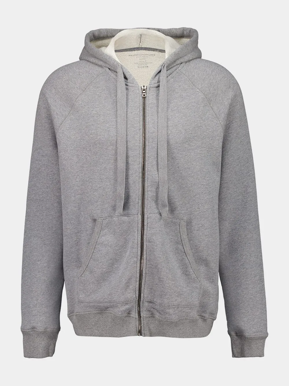 Grey Organic Cotton Zipped Hooded Sweatshirt sold by Fashion Clinic
