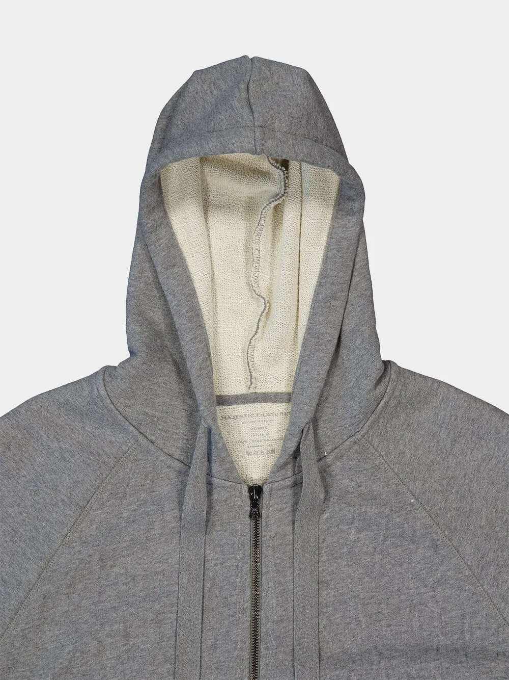 Grey Organic Cotton Zipped Hooded Sweatshirt sold by Fashion Clinic product image thumbnail 3