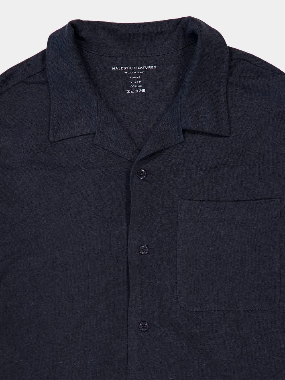 Dark Grey Linen Short Sleeve Shirt sold by Fashion Clinic product image thumbnail 3