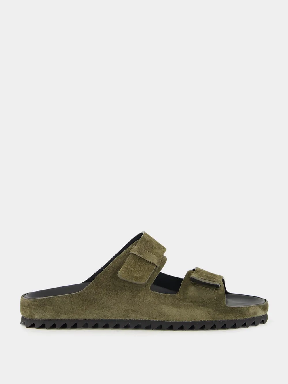 Military Green Agorà 010 Suede Slide Sandals sold by Fashion Clinic