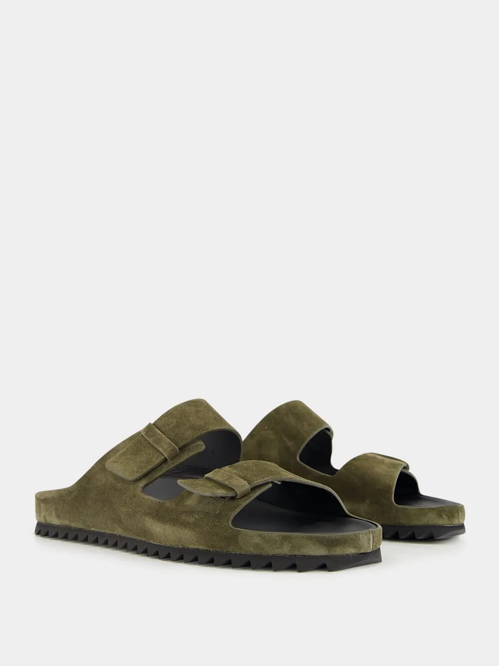 Military Green Agorà 010 Suede Slide Sandals sold by Fashion Clinic product image thumbnail 3