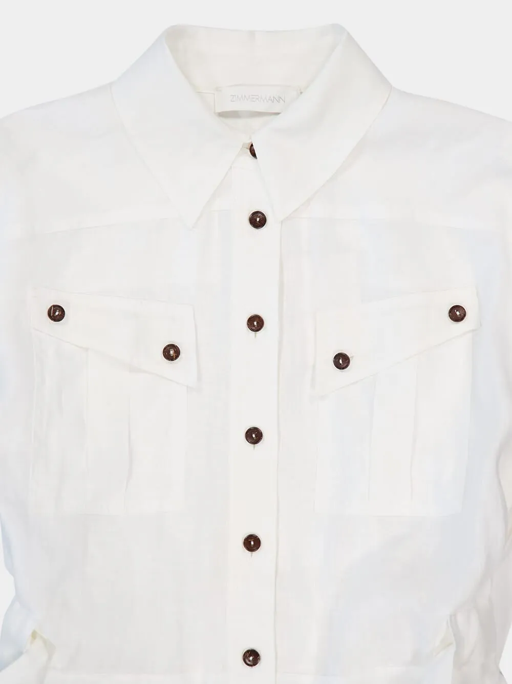 Ivory Rhiannon Cuffed Linen Playsuit sold by Fashion Clinic product image thumbnail 3