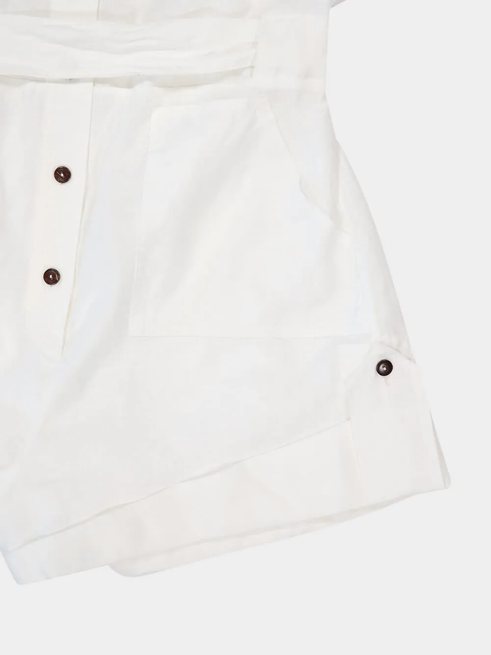 Ivory Rhiannon Cuffed Linen Playsuit sold by Fashion Clinic product image thumbnail 4