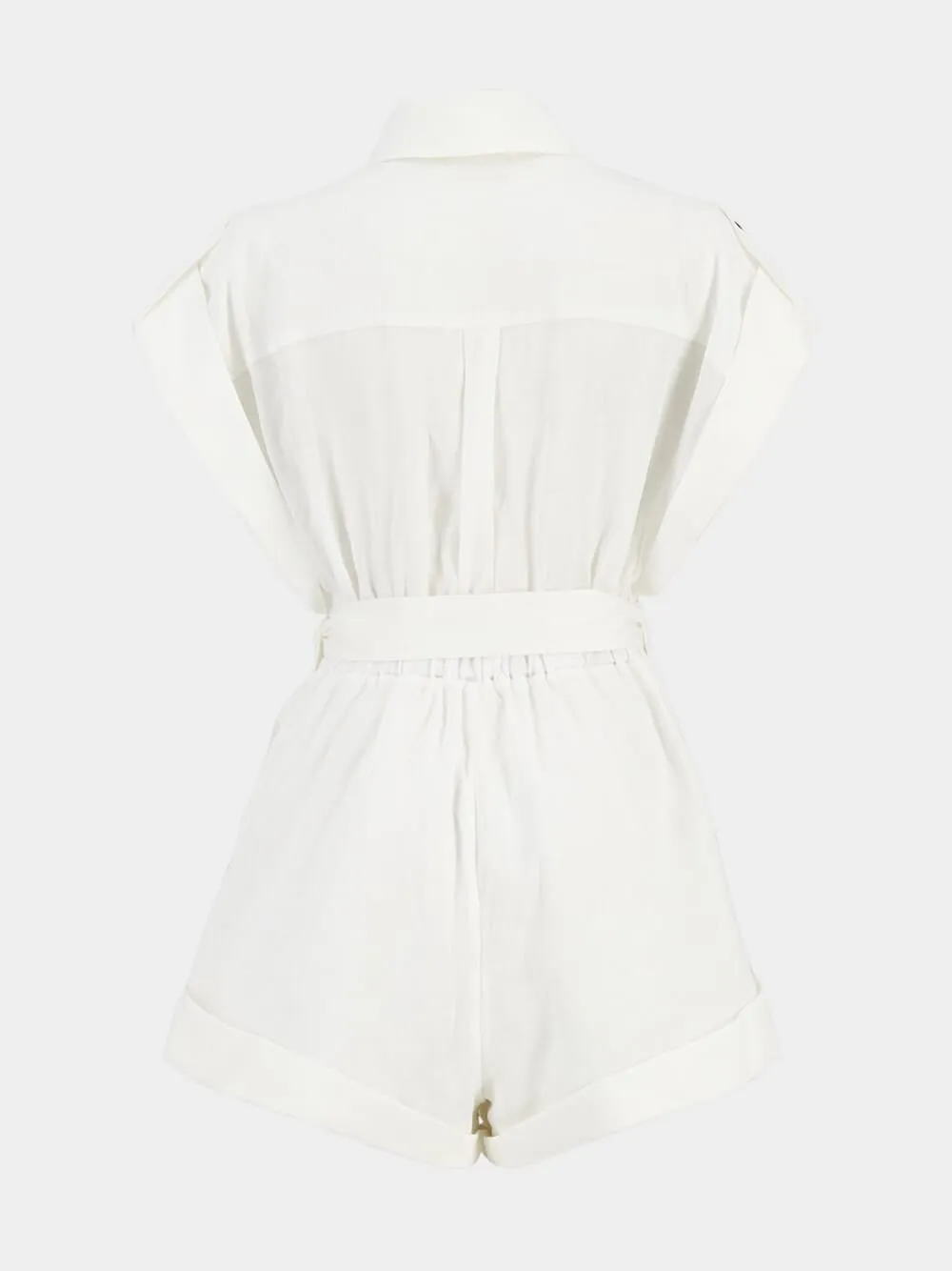 Ivory Rhiannon Cuffed Linen Playsuit sold by Fashion Clinic product image thumbnail 2