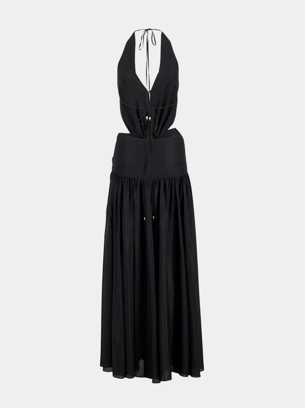 Black Rhiannon Plunge Halter Maxi Dress sold by Fashion Clinic product image thumbnail 4
